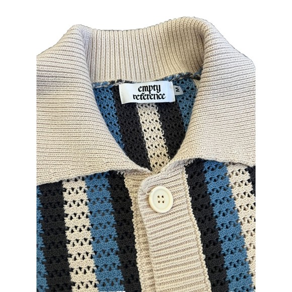 Empty Reference Unisex Knit Button Up Shirt Top Size Medium - Picture 4 of 5